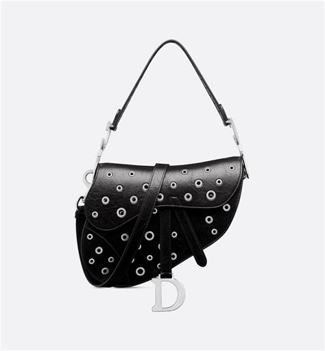 dior saddle bag schwarz silber